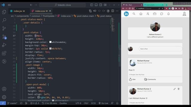 Build a Linkedin Clone using React and Firebase - Home Page Profile Card смотреть онлайн