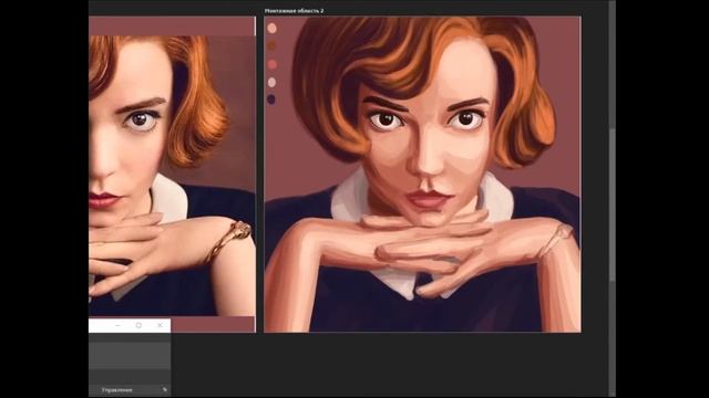 Портрет "Ход королевы" в Adobe Photoshop на графическом планшете. SPEED ART смотреть онлайн