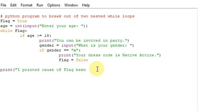 python program to break out of two nested while loops смотреть онлайн