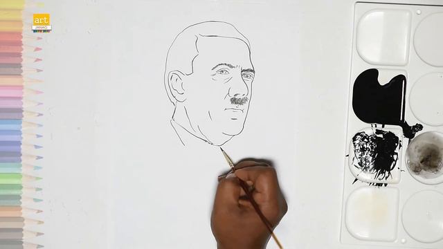 Adolf Hitler outline drawing / How to draw Adolf Hitler drawing step by step / #artjanag смотреть онлайн