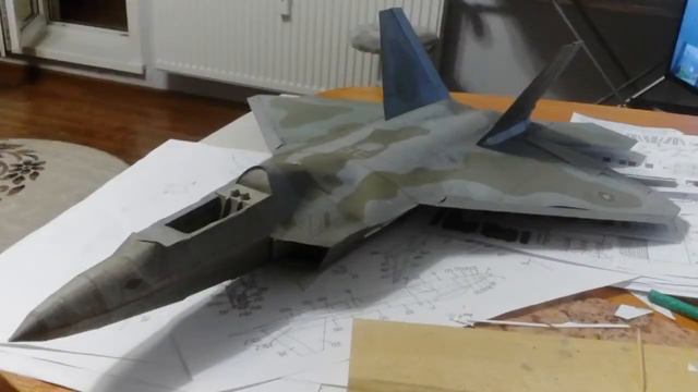 Сборка модели из бумаги F-22 смотреть онлайн
