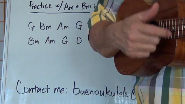 Bueno Beg Uke 2 Practice w/ Am Bm & Eb chords смотреть онлайн