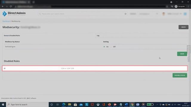 How to Enable and Disable ModSecurity Rules with DirectAdmin? | MilesWeb смотреть онлайн