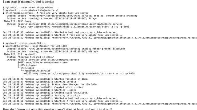 Unix & Linux: Why doesn't my systemd user unit start at boot? смотреть онлайн