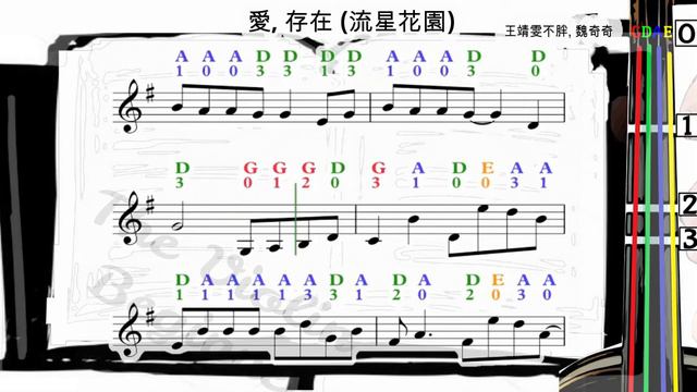 愛, 存在 | 流星花園  | 小提琴樂譜 [指法] | 魏奇奇, 王靖雯不胖 | Love, Exist  | Violin SHEET MUSIC [With Fingerings] [Lv 3