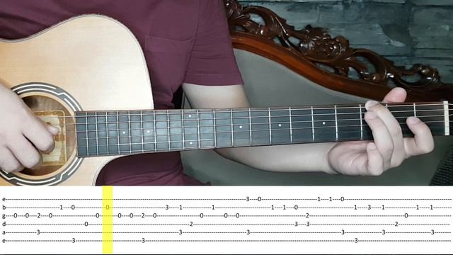Happy Birthday Easy and Simple Fingerstyle Guitar Tutorial with Tabs on Screen смотреть онлайн
