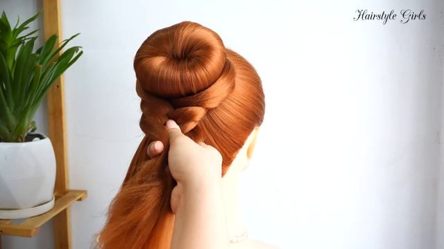 Easy French Roll Updo Hairstyle | New Hairstyle Simple For Girl смотреть онлайн