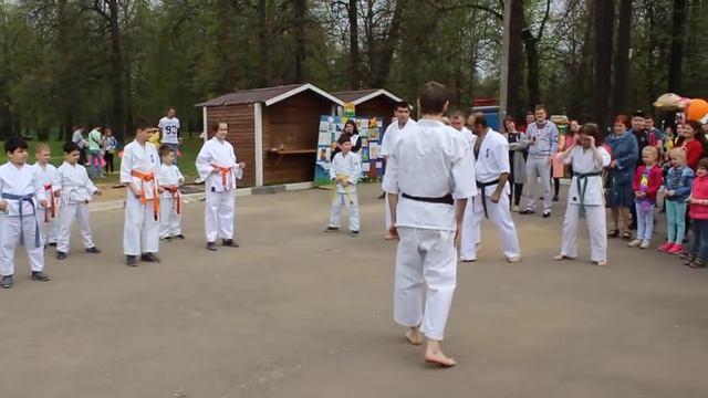 Киокушинкай каратэ - показательное выступление на скитских прудах. смотреть онлайн
