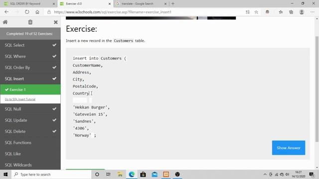 Pencobaan Syntax SQL W3Schools смотреть онлайн