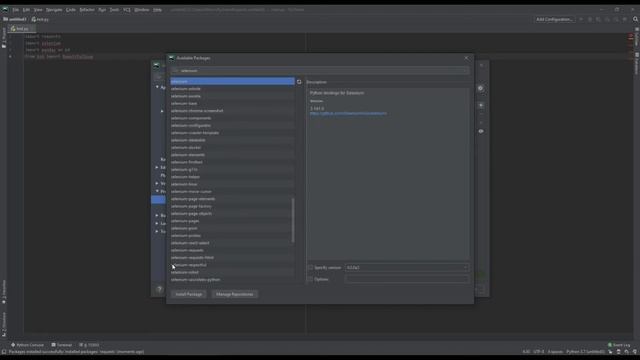 How to install python packages like selenium,pandas,requests and beautifulSoup in pycharm. смотреть онлайн