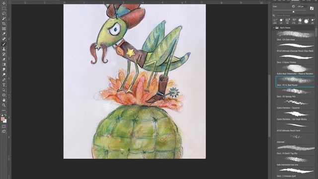 "Hop-Along Grasshoppy" a Watercolor, Colored Pencil, & Photoshop Demo смотреть онлайн