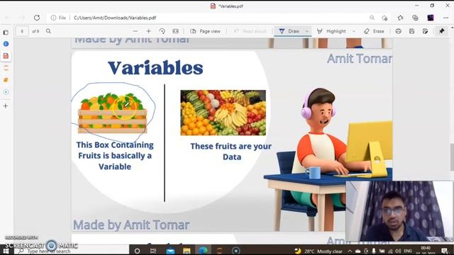 What is variable in python?||Python Fundamentals || Variables Concept in simple way (Hindi). смотреть онлайн