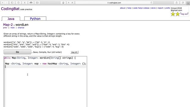 Map-2 (wordLen) Java Tutorial || coding bat.com смотреть онлайн
