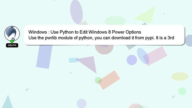 Windows : Use Python to Edit Windows 8 Power Options смотреть онлайн