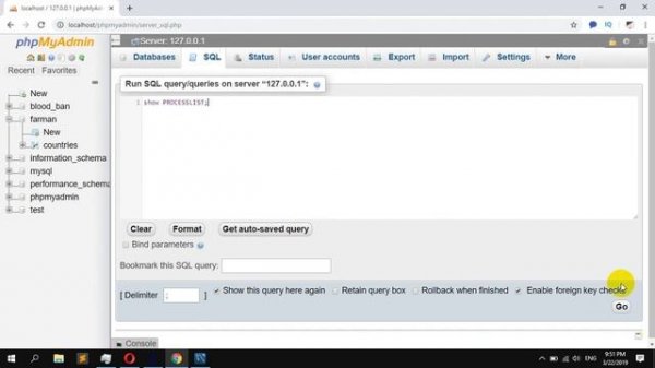 How to Show Processlist in PHPmyAdmin