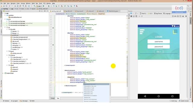Login App - Photoshop to Android Studio XML Tutorial || Code and Design смотреть онлайн