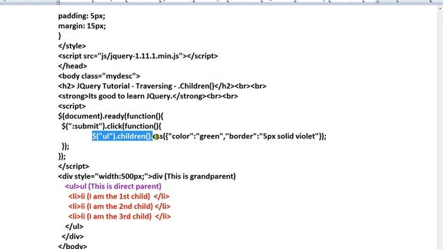 JQUERY GET CHILDREN DEMO TAMIL смотреть онлайн