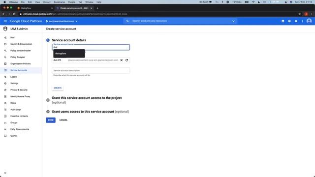 Dialogflow Tutorials: How to create Dialogflow Service accounts and Credentials JSON file смотреть онлайн