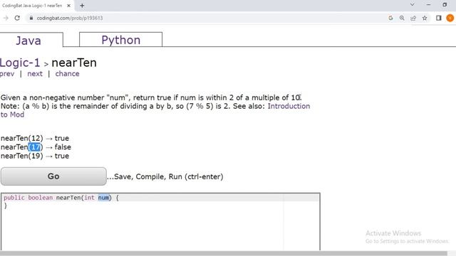 Coding bat Java Logic-1 (near10) || Basic boolean logic puzzles -- if else && || !. смотреть онлайн