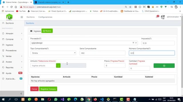 Sistema compras y ventas desarrollado en laravel 7 y vuejs 2.6 2022 смотреть онлайн