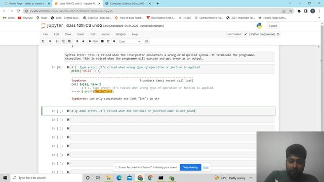 Class 12th Unit 1(VII)| Error and exceptions | Types of error смотреть онлайн