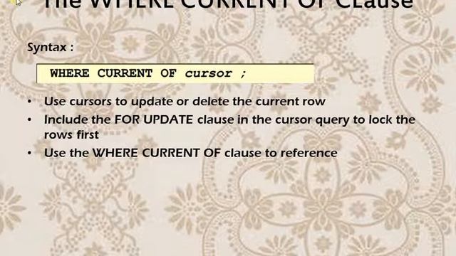 Advanced Explicit Cursor смотреть онлайн