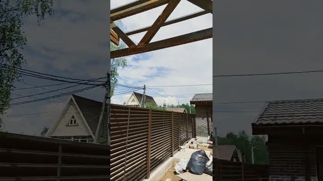 Навес из профильной трубы. смотреть онлайн