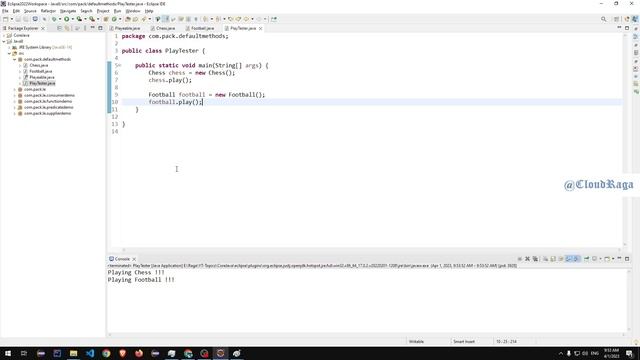 Java 8 - Tutorial - 04. Hands on with default method |#cloudraga #Java8_by_CloudRaga смотреть онлайн