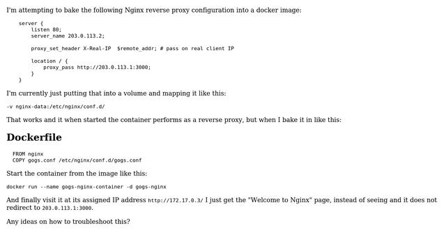 Unix & Linux: Nginx docker proxy container not redirecting? смотреть онлайн