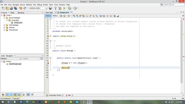 JAVA Swing 1 : How to add components to a Frame смотреть онлайн