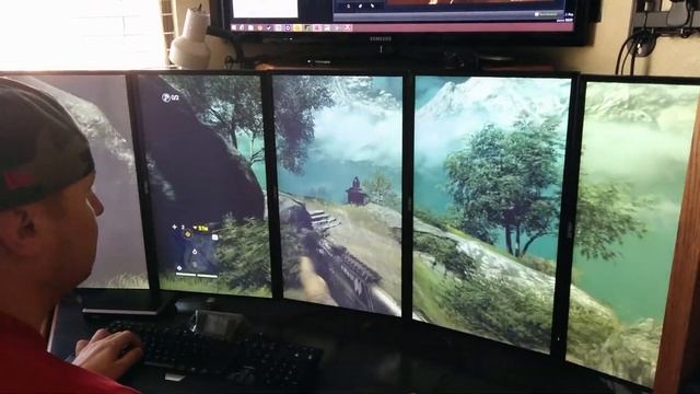 Show off my new toys w 5 monitor surround! смотреть онлайн