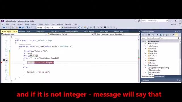 C# - Check if string is an integer and if yes assign it's value to int variable смотреть онлайн