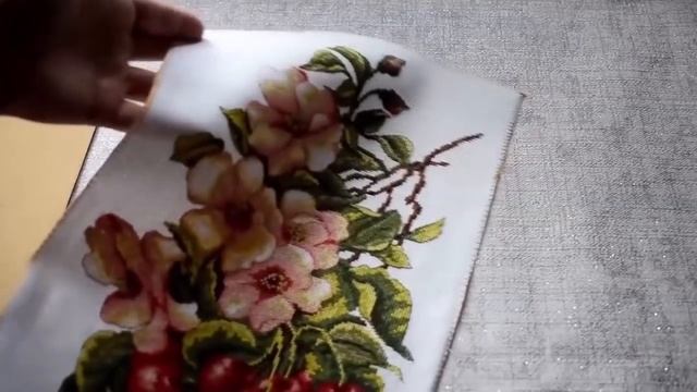 51# Композиция с вишней(черешней)/Готовая работа/Вышивка крестиком смотреть онлайн