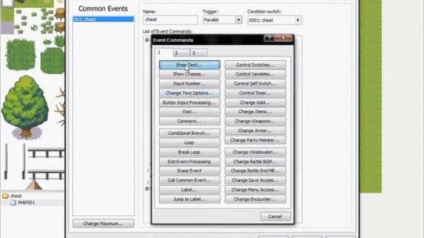 RPG maker XP create cheat system