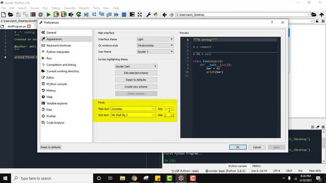How to Increase Editor and Output Windows Font Size on Spyder IDE смотреть онлайн