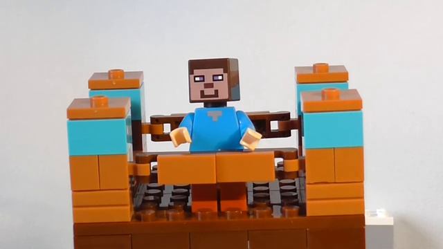 Lego Minecraft. Creepers explode Steve tower. смотреть онлайн