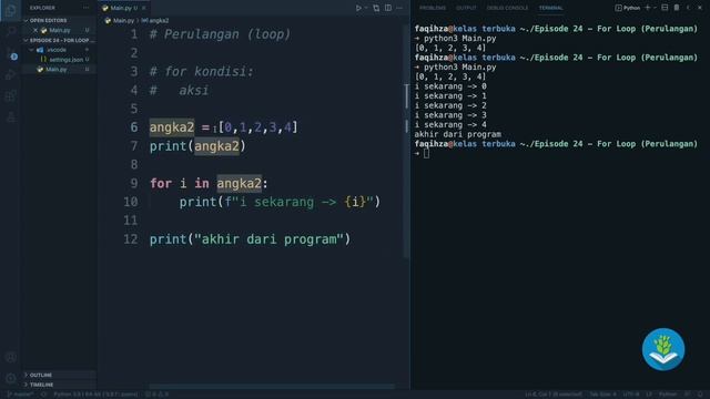 Belajar Python [Dasar] - 24 - For Loop (Perulangan) смотреть онлайн