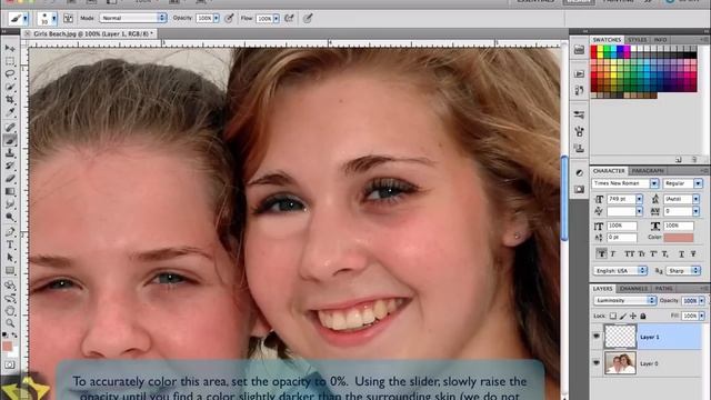 Adobe Photoshop CS5 - Removing Dark Eye Circles смотреть онлайн