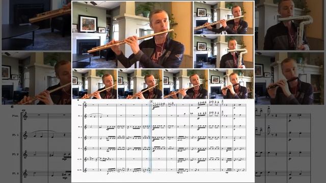 Finale from Stravinsky's Pulcinella Suite for Flute Choir (with score) смотреть онлайн