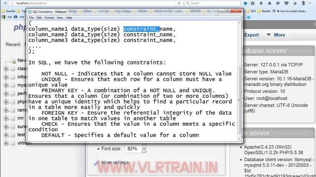 SQL constraints English-vlr training смотреть онлайн