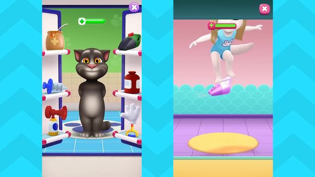 BFF Boo-Boos! 🙏 NEW My Talking Angela 2 + My Talking Tom 2 Side-By-Side Gameplay смотреть онлайн