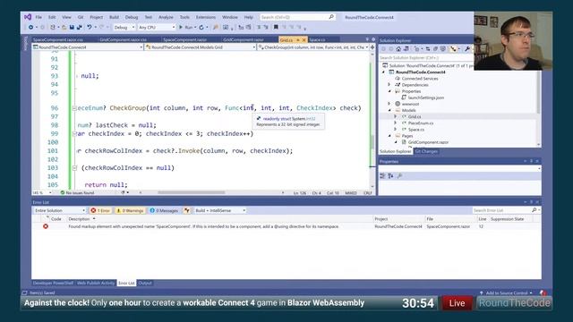 Connect 4 in Blazor: C# tutorial for game programming in .NET (no JavaScript) смотреть онлайн