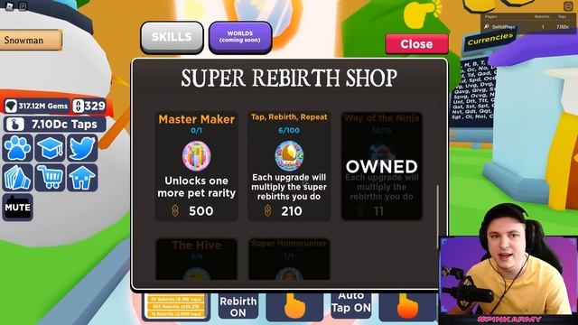 How To Super Rebirth Every 10 Seconds In Tapping Simulator! *BUYING MAX EVERYTHING* смотреть онлайн