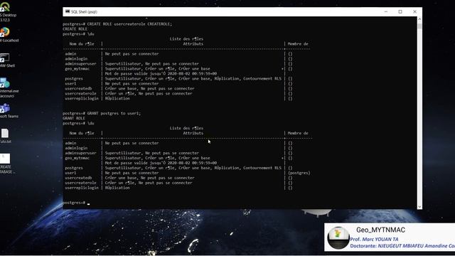 [Geo_MYTNMAC] SQL (08) GRANT | REVOKE| Attribuer ou Retirer les Appartenances d'utilisateur via PSQ смотреть онлайн