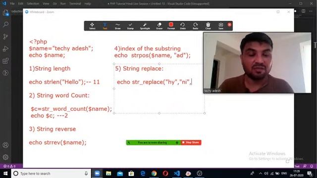 Functions in PHP and String functions in PHP -Techy Adesh (Live Session taken on 26 july) смотреть онлайн