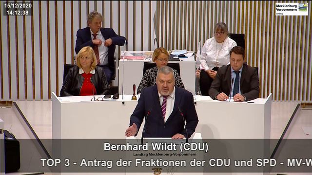 BERNHARD WILDT, MV-Werften unterstützen, CDU-Fraktion, Landtag MV, 15.12.2020 смотреть онлайн