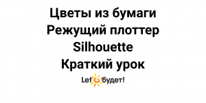 Цветы из бумаги. Режущий плоттер Silhouette. Краткий курс