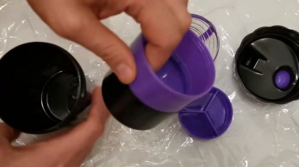 Cпортивный шейкер с пружиной ECOS Twister HBS01, 750мл, фиолетовый