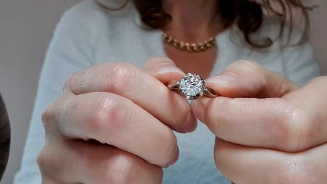 Szoliter gyémánt gyűrű 2,14 ct / Soliter Goldener Verlobungsring mit Diamanten verziert смотреть онлайн