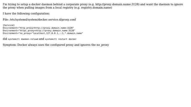 DevOps & SysAdmins: Docker daemon seems to ignore no_proxy configuration смотреть онлайн
